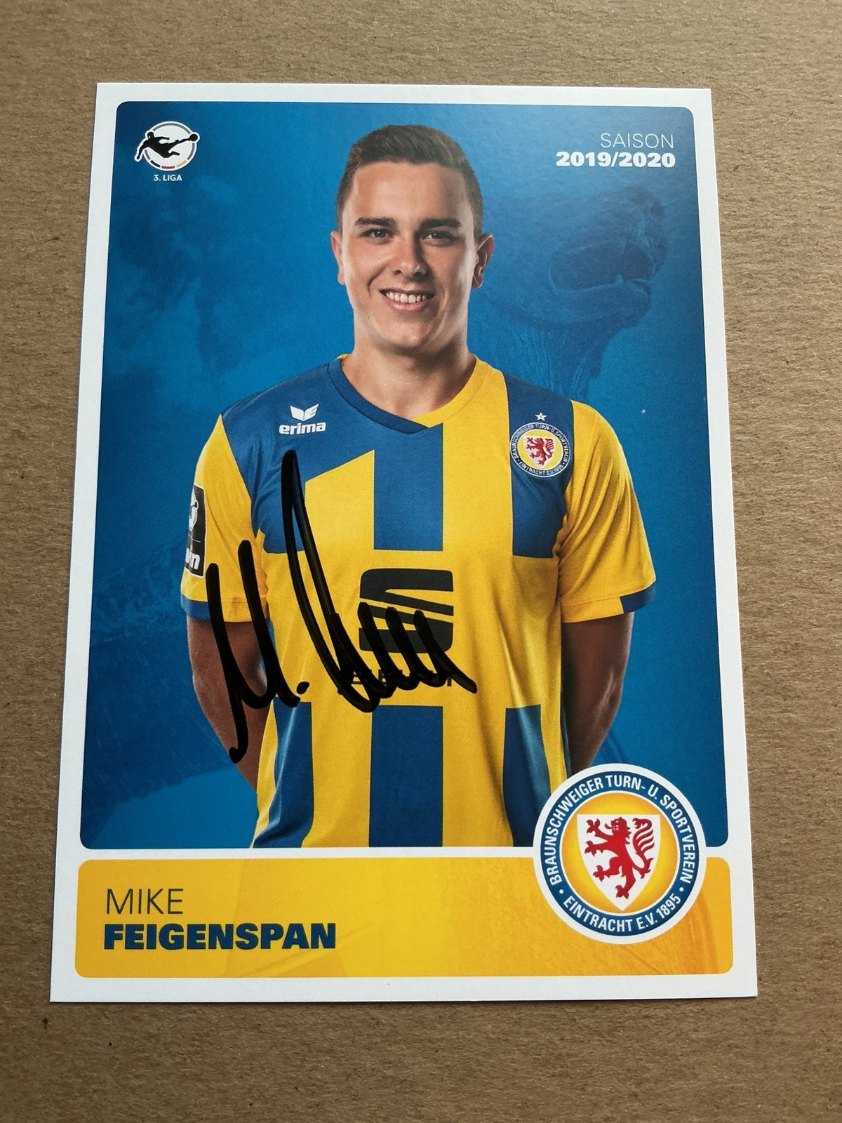 Mike Feigenspan, Germany 🇩🇪 Eintracht Braunschweig 2019/20 hand signed - Autographs-World