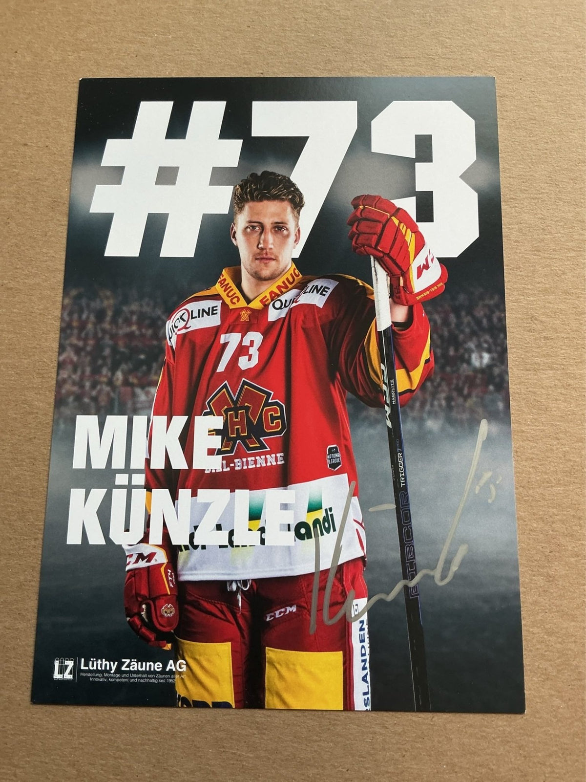 Mike Künzle, Switzerland 🇨🇭 EHC Biel-Bienne 2023/24 hand signed - Autographs-World