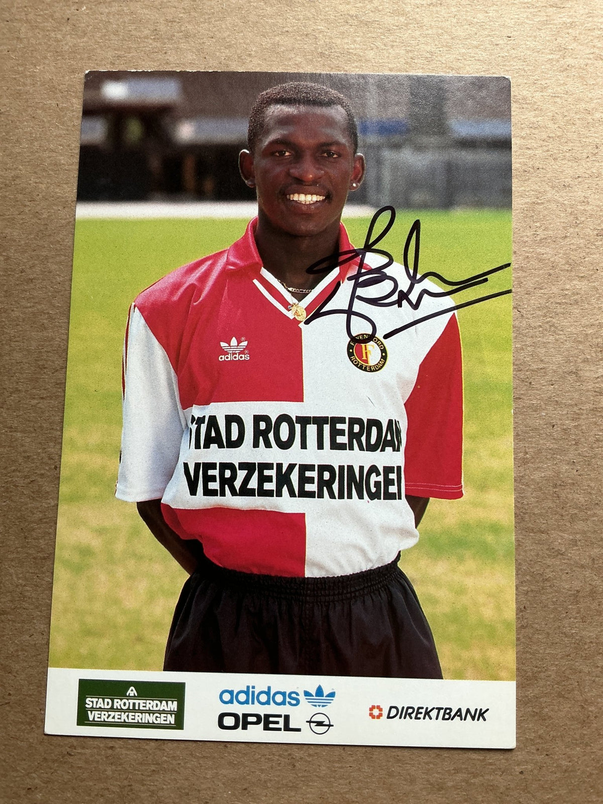Mike Obiku, Nigeria 🇳🇬 Feyenoord Rotterdam 1992/93 hand signed - Autographs-World