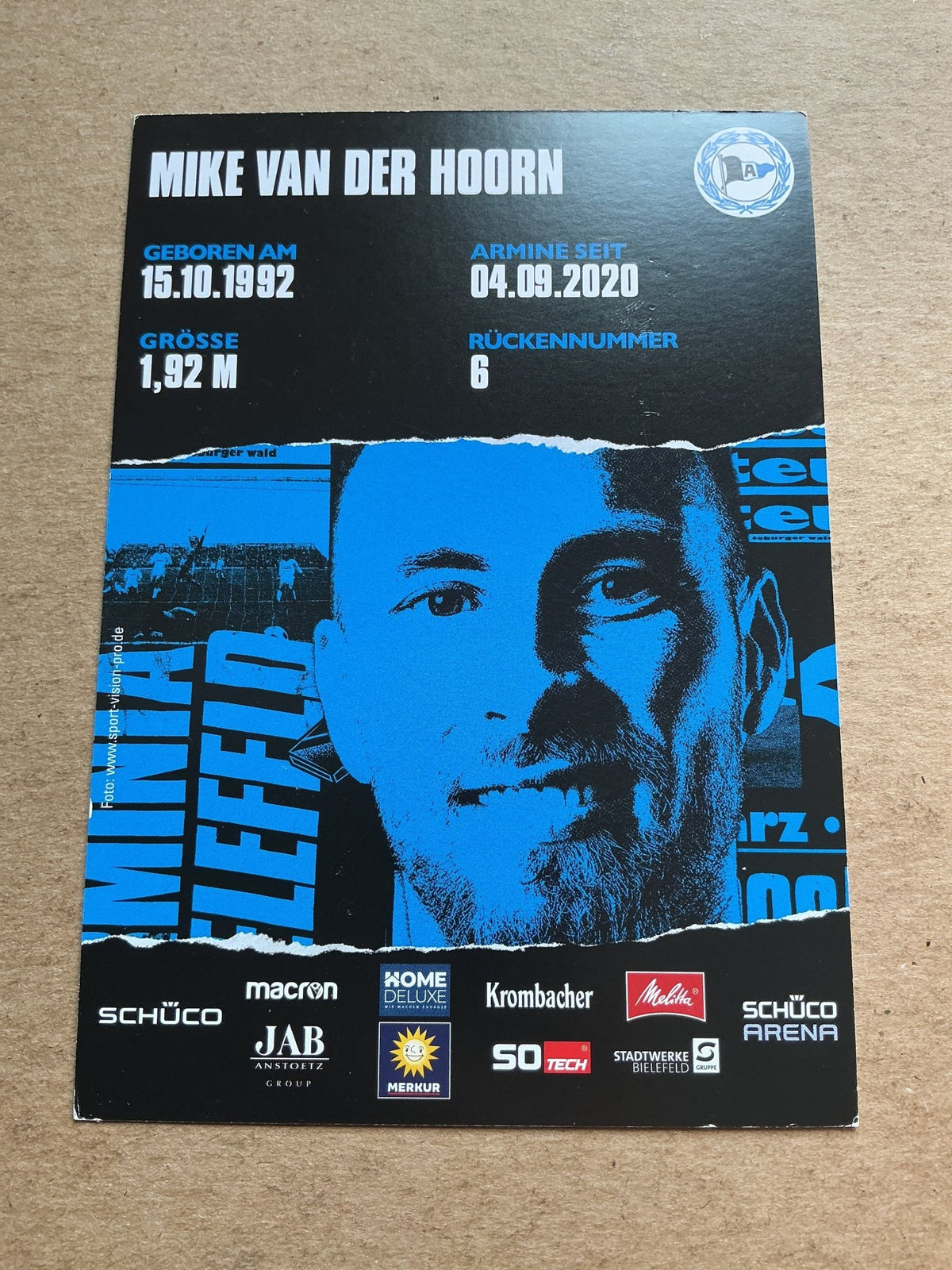Mike van der Hoorn, Netherlands 🇳🇱 Arminia Bielefeld 2020/21 hand signed - Autographs-World