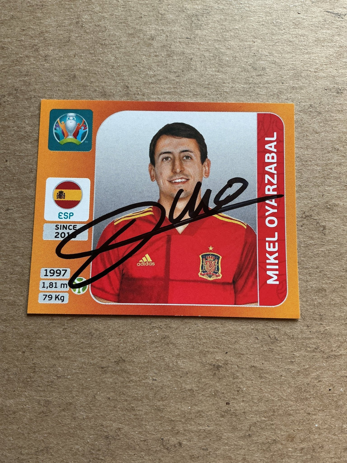 Mikel Oyarzabal, Spain 🇪🇸 UEFA Euro 2020 Panini hand signed - Autographs-World