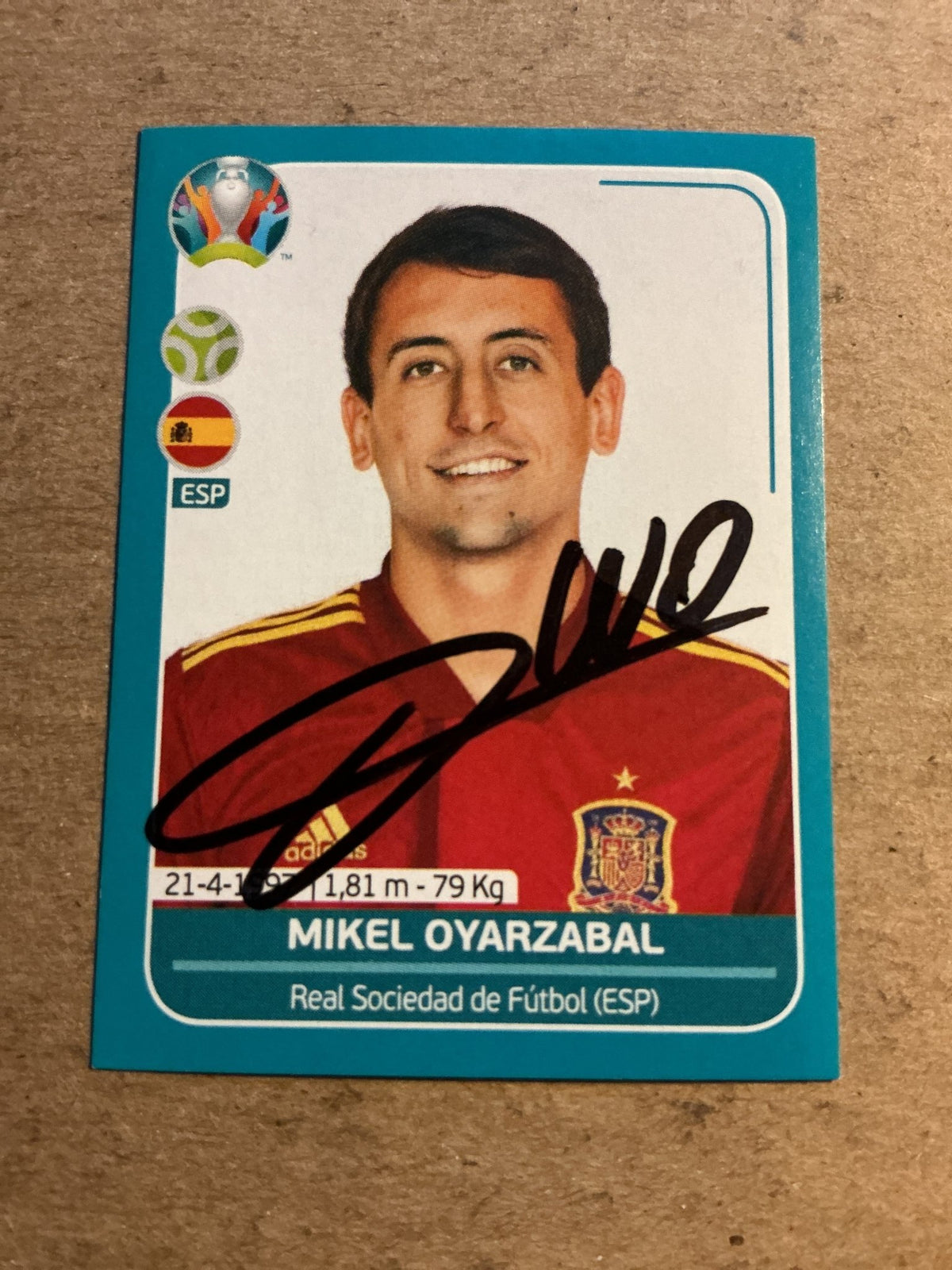 Mikel Oyarzabal, Spain 🇪🇸 UEFA Euro 2020 Panini hand signed - Autographs-World