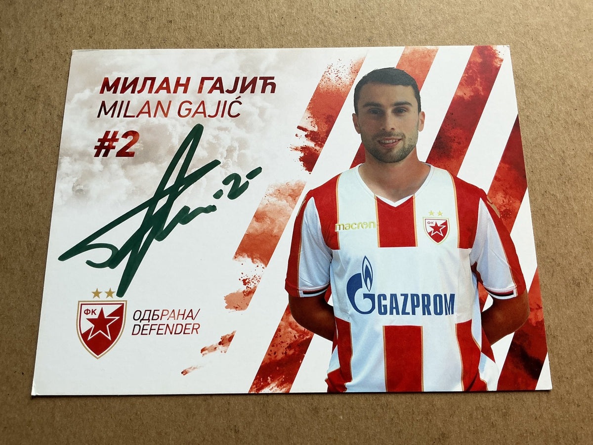 Milan Gajić, Serbia 🇷🇸 Red Star Belgrade 2019/20 hand signed - Autographs-World