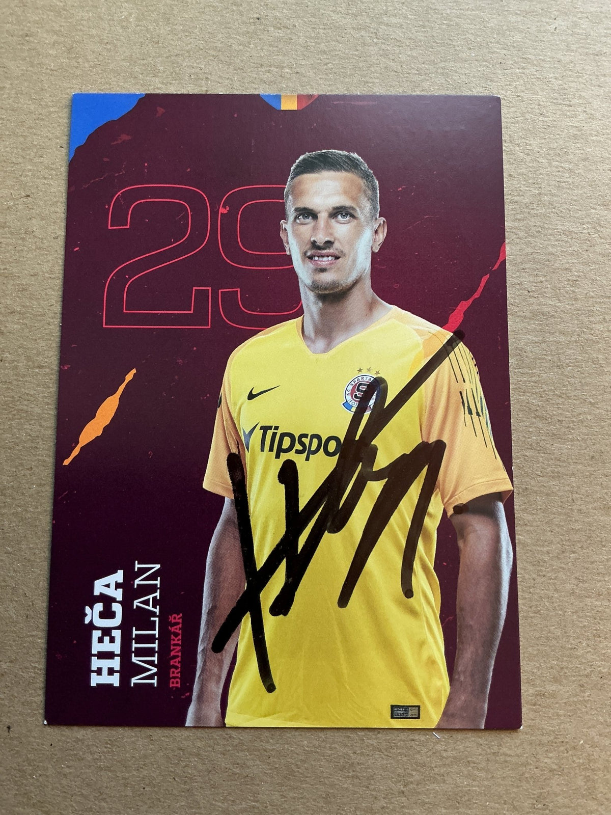 Milan Heča, Czech Republic 🇨🇿 AC Sparta Prague 2019/20 hand signed - Autographs-World