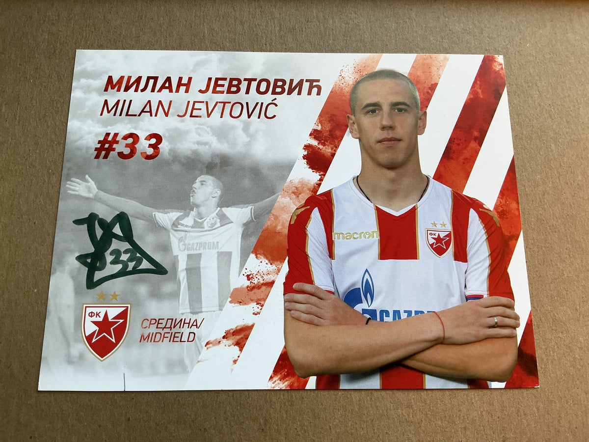 Milan Jevtović, Serbia 🇷🇸 Red Star Belgrade 2019/20 hand signed - Autographs-World