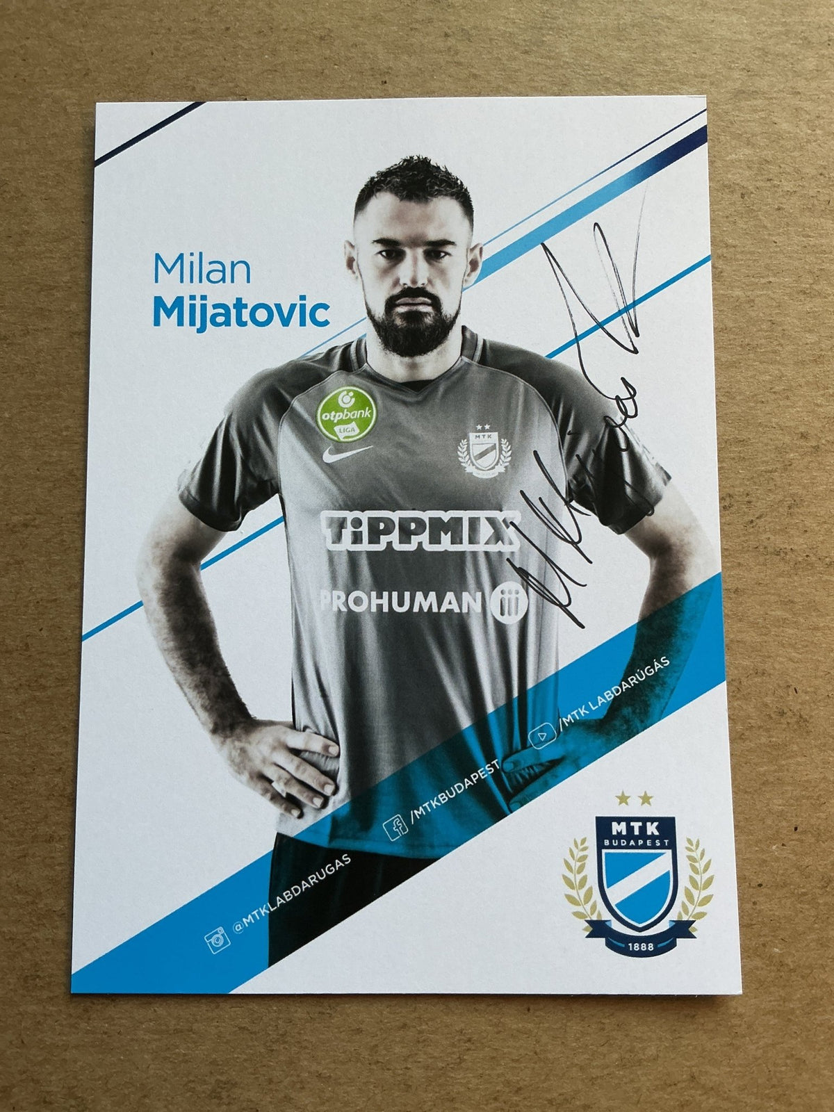 Milan Mijatović, Montenegro 🇲🇪 MTK Budapest 2020/21 hand signed - Autographs-World