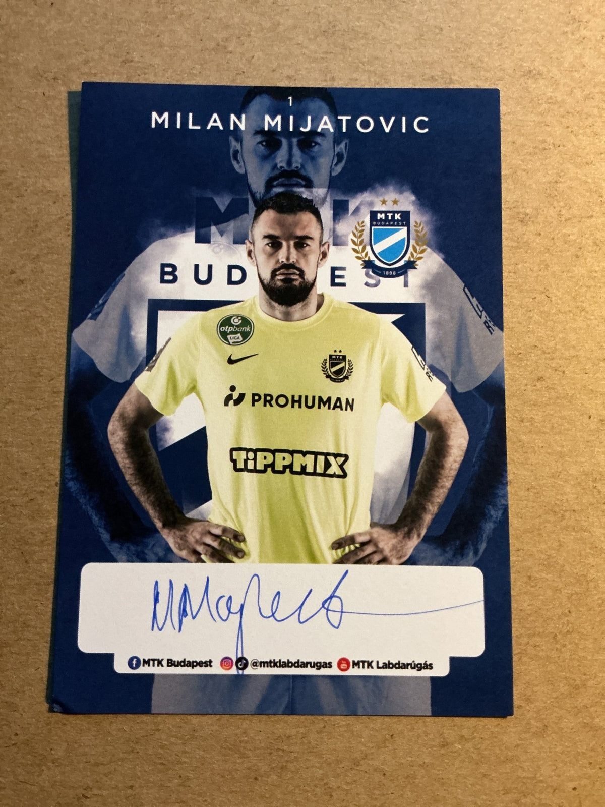 Milan Mijatovic, Montenegro 🇲🇪 MTK Budapest 2021/22 hand signed - Autographs-World