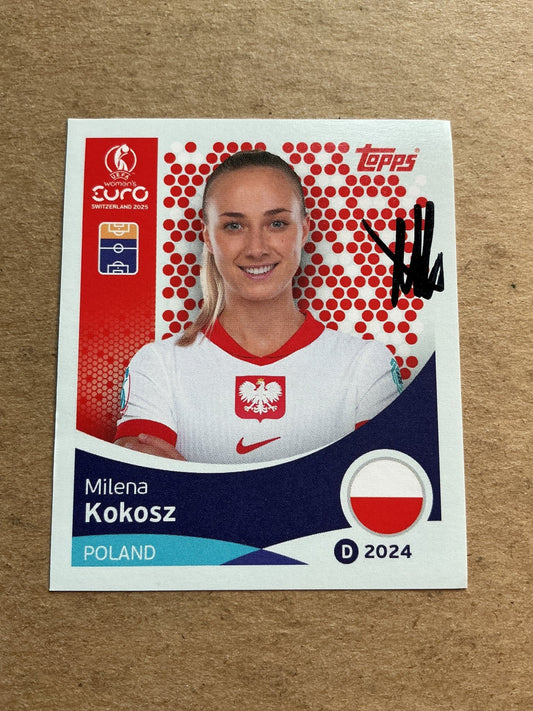 Milena Kokosz, Poland 🇵🇱 UEFA Women’s Euro Cup 2025 Topps hand signed - Autographs-World