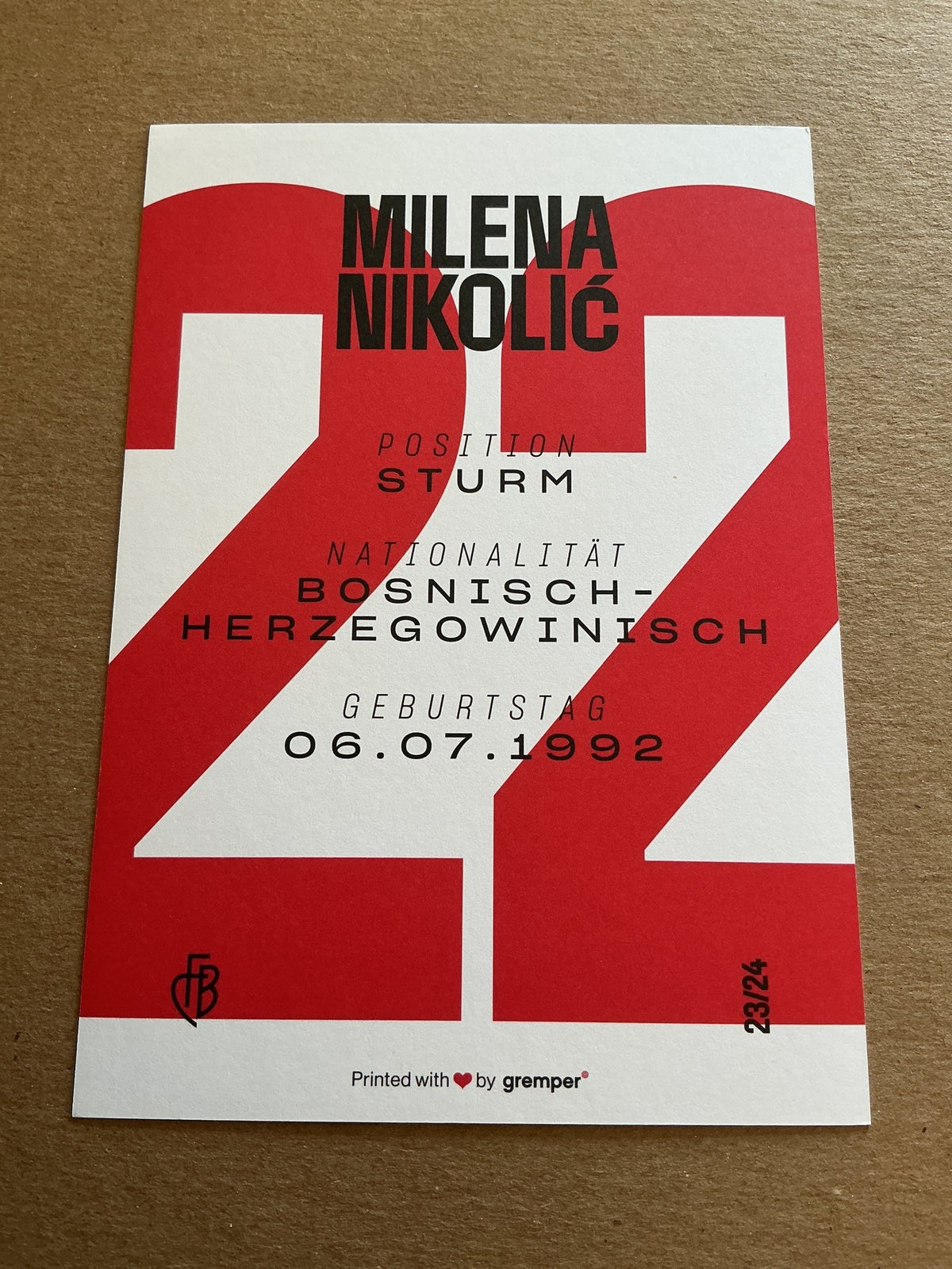 Milena Nikolic, Bosnia 🇧🇦 FC Basel 2023/24 hand signed - Autographs-World