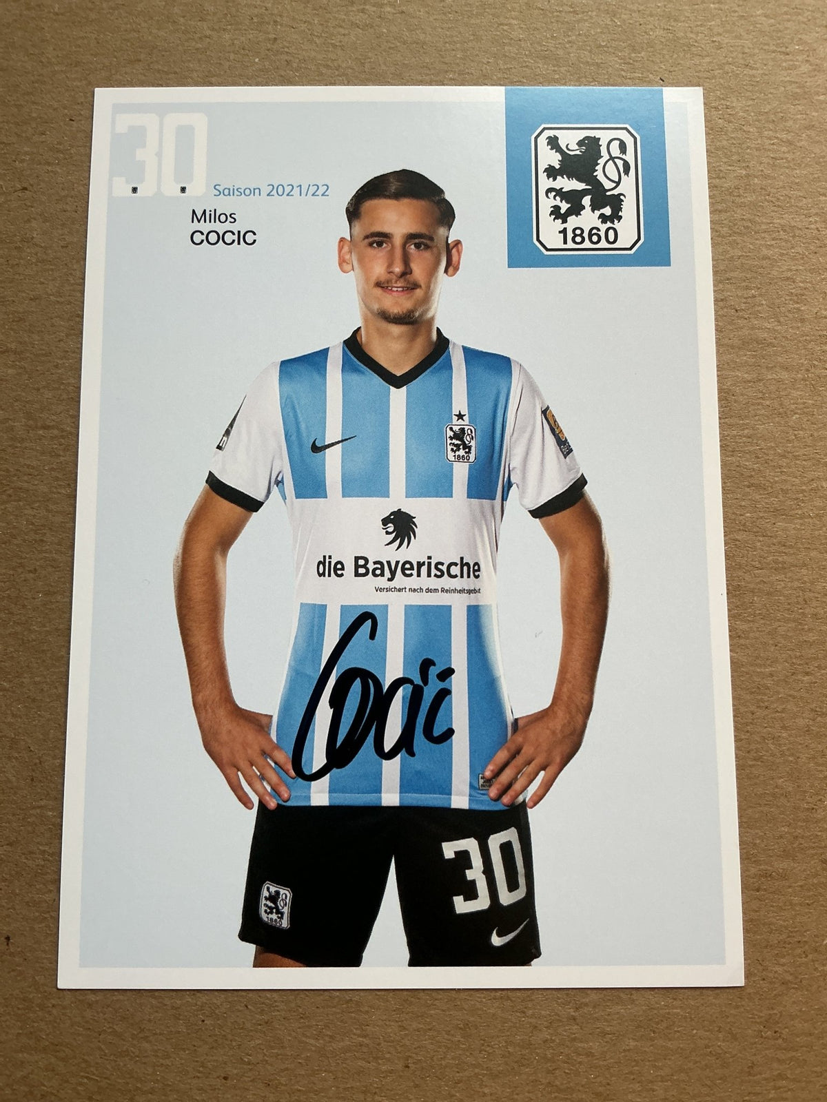 Milos Cocic, Germany 🇩🇪 TSV 1860 München 2021/22 hand signed - Autographs-World