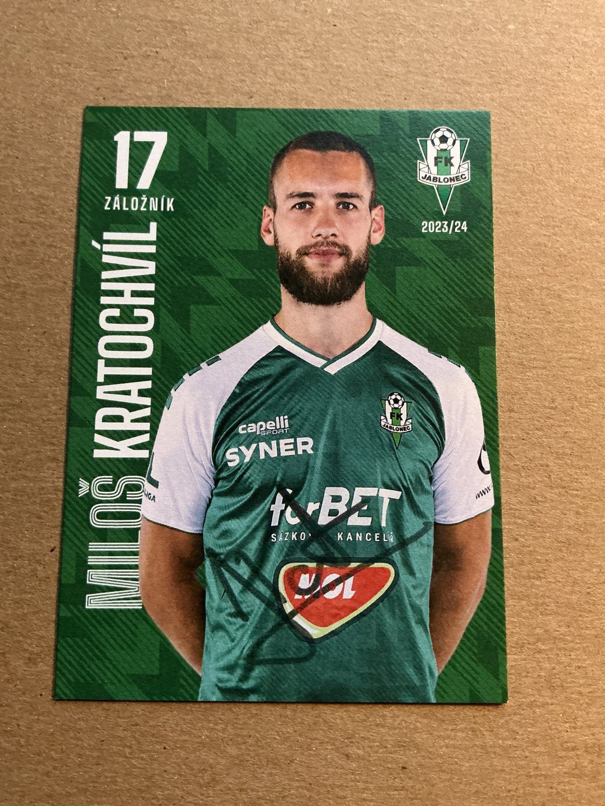 Milos Kratochvíl, Czech Republic 🇨🇿 FK Jablonec 2023/24 hand signed - Autographs-World