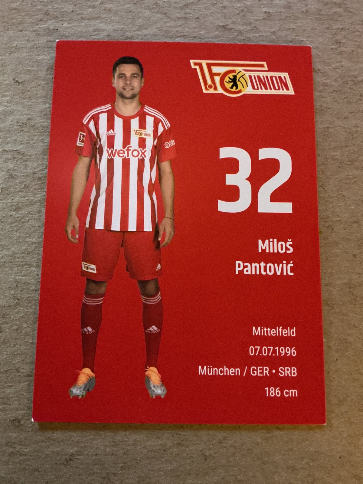Miloš Pantović, Germany 🇩🇪 1.FC Union Berlin 2022/23 hand signed - Autographs-World