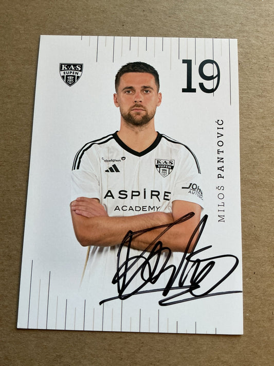 Milos Pantovic, Serbia 🇷🇸 KAS Eupen 2023/24 hand signed - Autographs-World