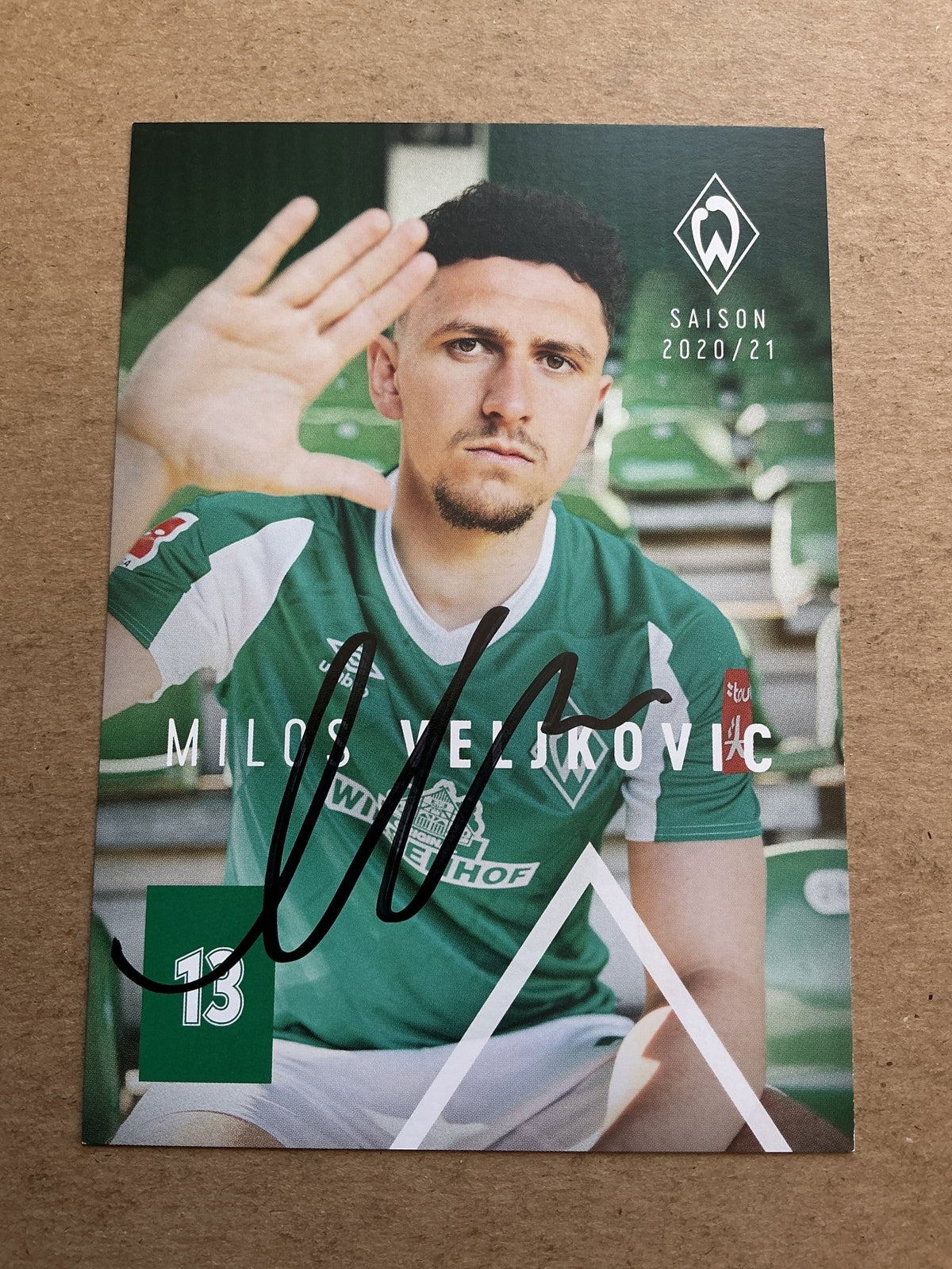 Milos Veljkovic, Serbia 🇷🇸 SV Werder Bremen 2020/21 hand signed - Autographs-World