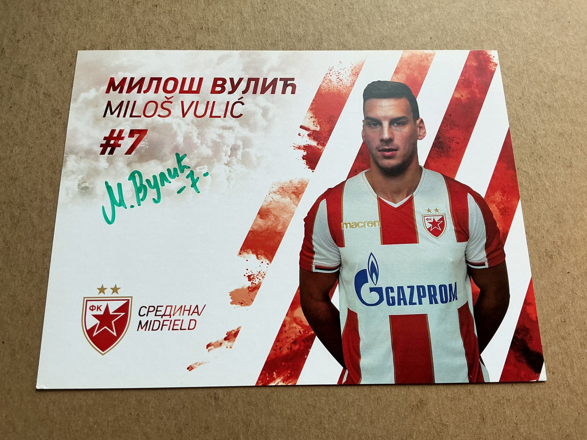 Miloš Vulić, Serbia 🇷🇸 Red Star Belgrade 2019/20 hand signed - Autographs-World