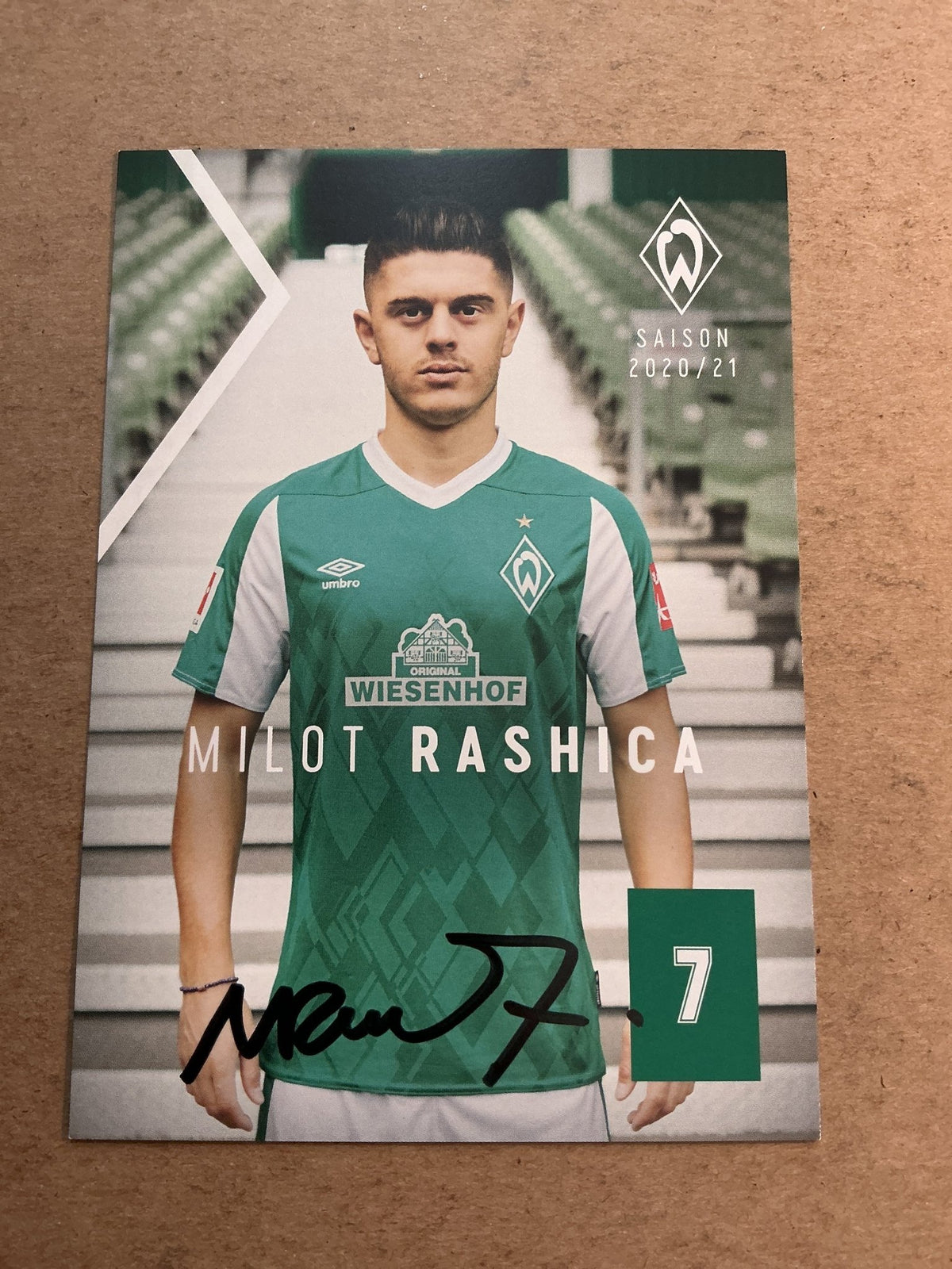 Milot Rashica, Kosovo 🇽🇰 SV Werder Bremen 2020/21 hand signed - Autographs-World