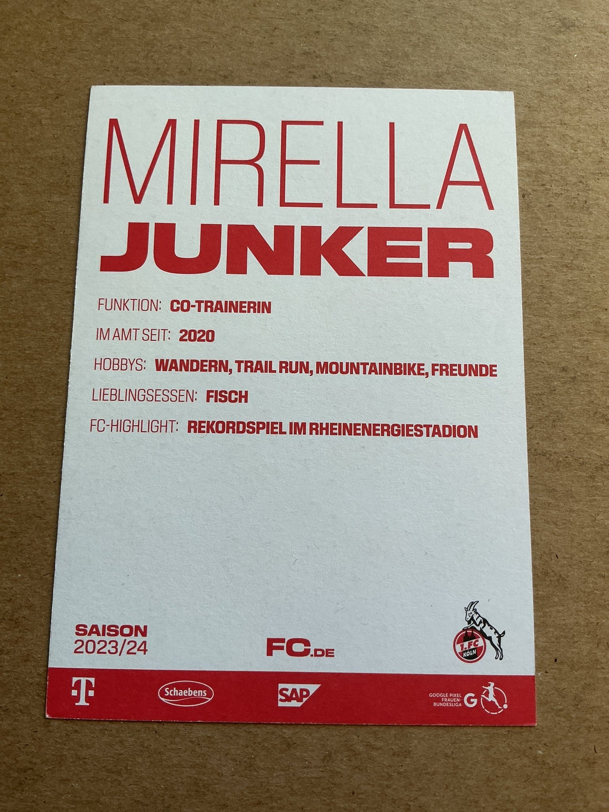 Mirella Junker, Germany 🇩🇪 1.FC Köln 2023/24 hand signed - Autographs-World