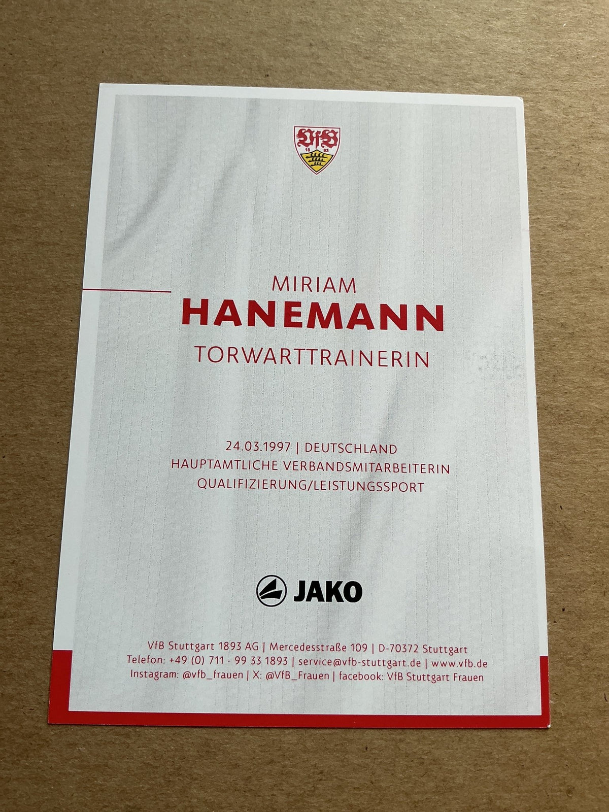 Miriam Hanemann, Germany 🇩🇪 VfB Stuttgart 2024/25 hand signed - Autographs-World
