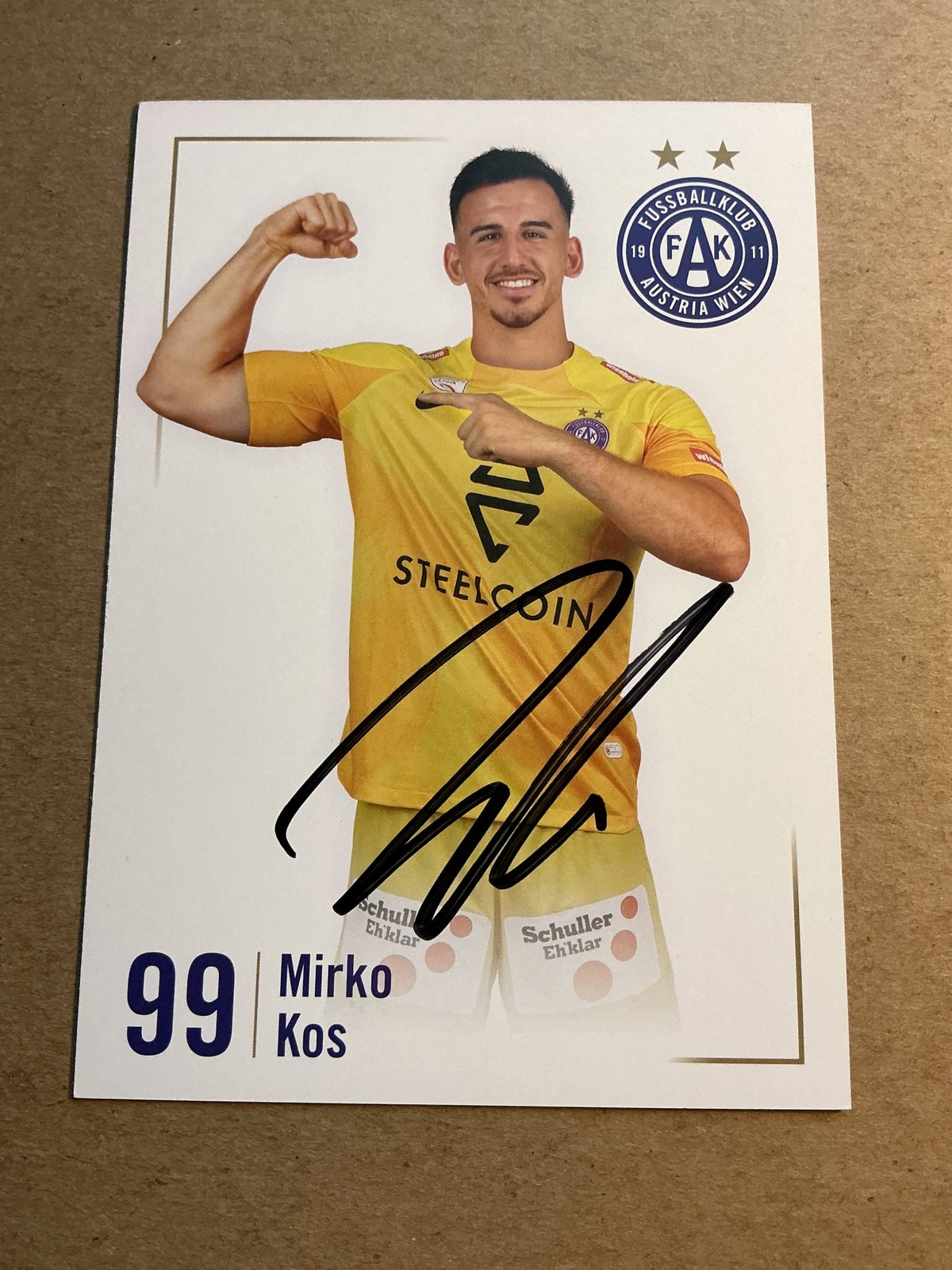 Mirko Kos, Austria 🇦🇹 FK Austria Wien 2023/24 hand signed - Autographs-World