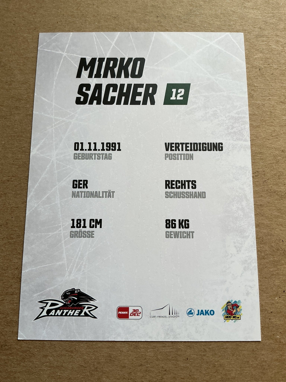Mirko Sacher, Germany 🇩🇪 Augsburg Panther 2023/24 hand signed - Autographs-World