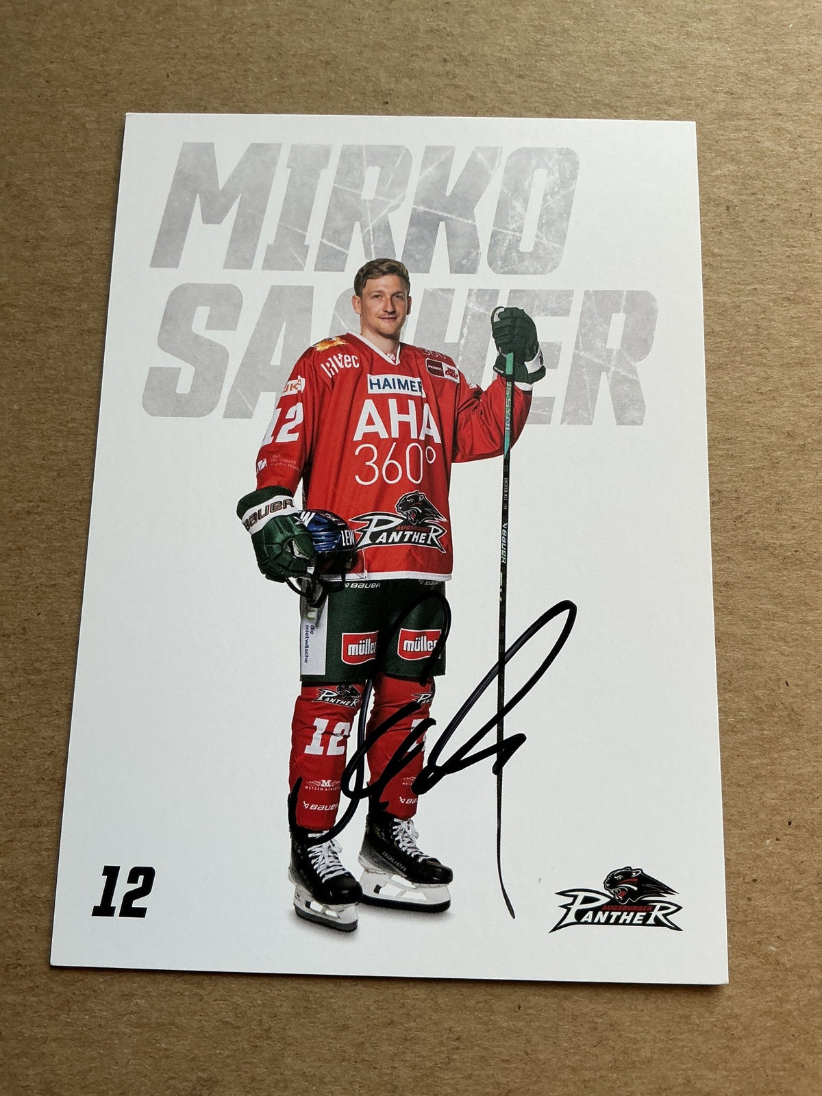Mirko Sacher, Germany 🇩🇪 Augsburg Panther 2023/24 hand signed - Autographs-World