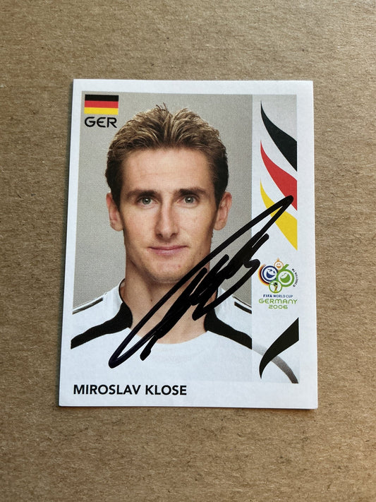 Miroslav Klose, Germany 🇩🇪 FIFA World Cup 2006 Panini hand signed - Autographs-World