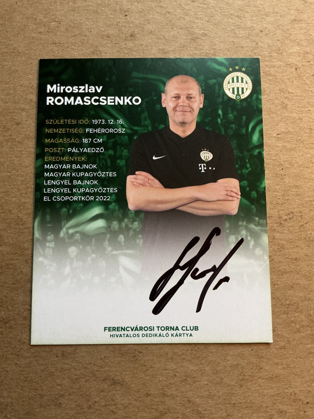 Miroszlav Romascsenko, Belarus 🇧🇾 Ferencváros 2022/23 hand signed - Autographs-World