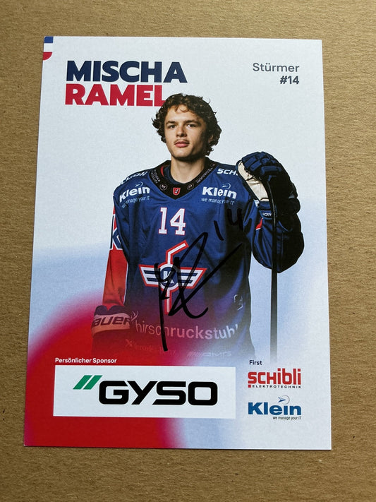 Mischa Ramel, Switzerland 🇨🇭 EHC Kloten 2025/26 hand signed - Autographs-World
