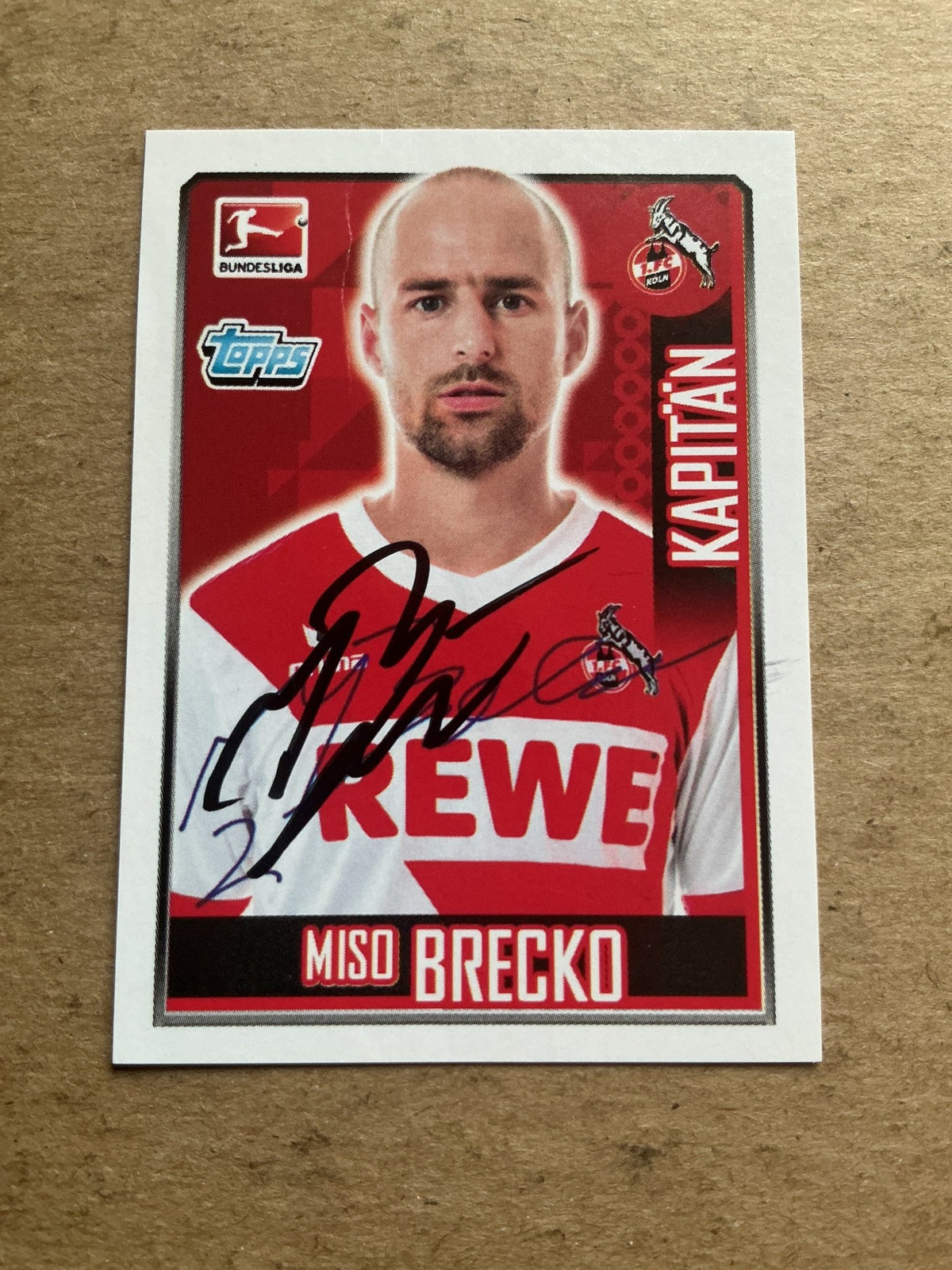 Mišo Brečko, Slovenia 🇸🇮 1.FC Köln 2014/15 Topps hand signed - Autographs-World
