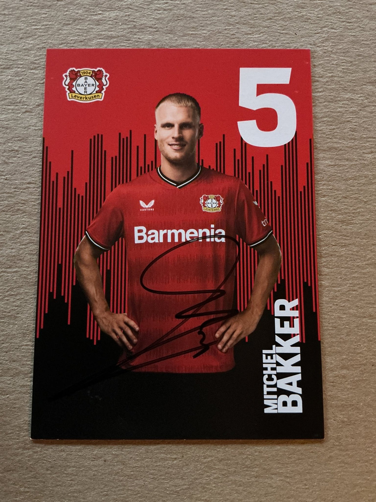 Mitchel Bakker, Netherlands 🇳🇱 Bayer 04 Leverkusen 2022/23 hand signed - Autographs-World