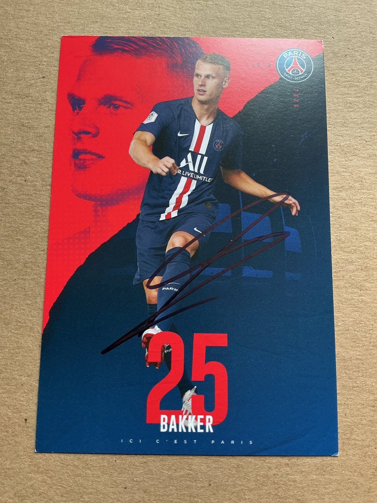 Mitchel Bakker, Netherlands 🇳🇱 Paris Saint-Germain 2019/20 hand signed - Autographs-World