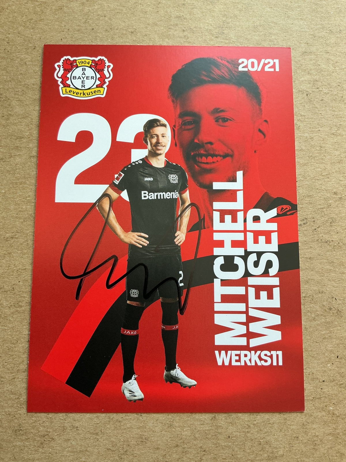 Mitchell Weiser, Germany 🇩🇪 Bayer 04 Leverkusen 2020/21 hand signed - Autographs-World