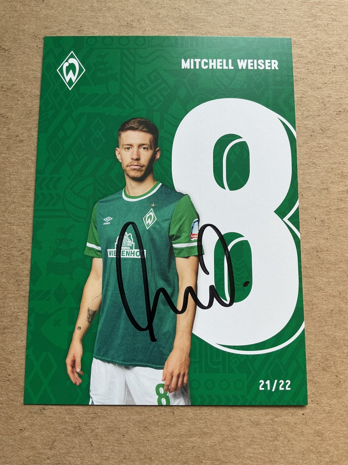 Mitchell Weiser, Germany 🇩🇪 SV Werder Bremen 2021/22 hand signed - Autographs-World