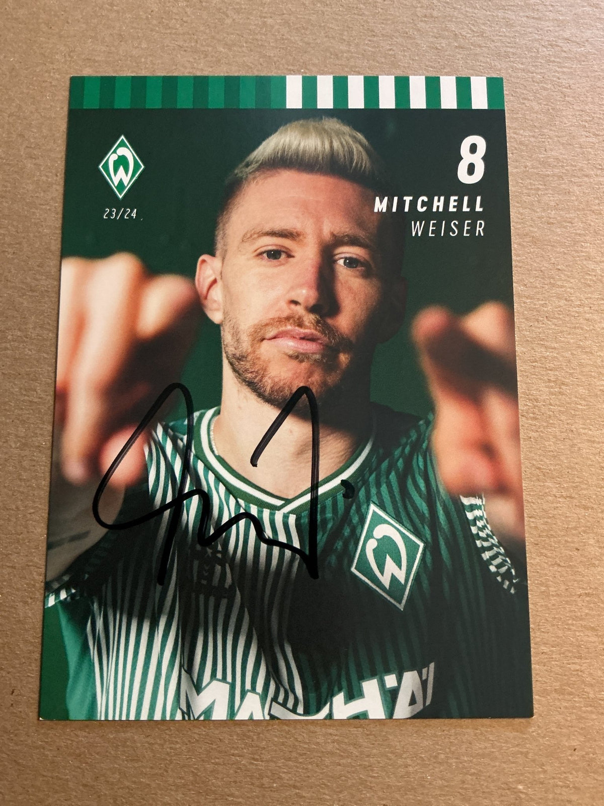 Mitchell Weiser, Germany 🇩🇪 SV Werder Bremen 2023/24 hand signed - Autographs-World