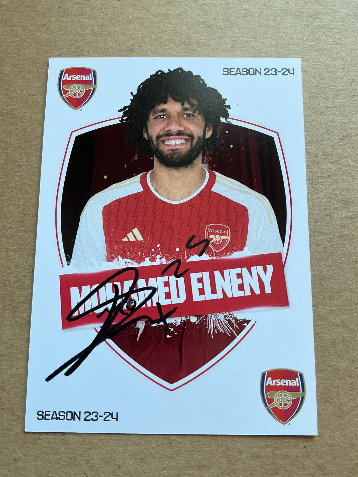 Mohamed Elneny, Egypt 🇪🇬 Arsenal FC 2023/24 hand signed - Autographs-World