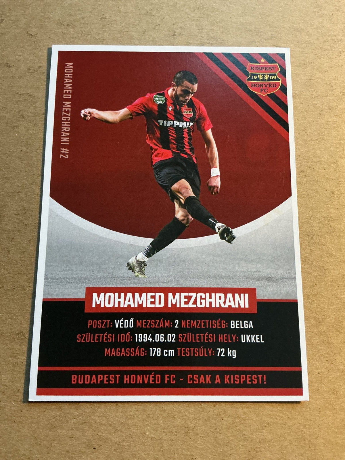 Mohamed Mezghrani, Belgium 🇧🇪 Budapest Honvéd FC 2021/22 hand signed - Autographs-World