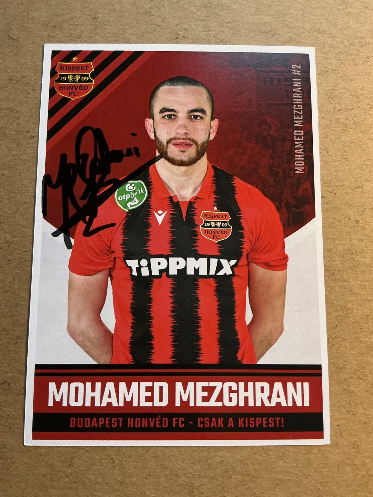 Mohamed Mezghrani, Belgium 🇧🇪 Budapest Honvéd FC 2021/22 hand signed - Autographs-World