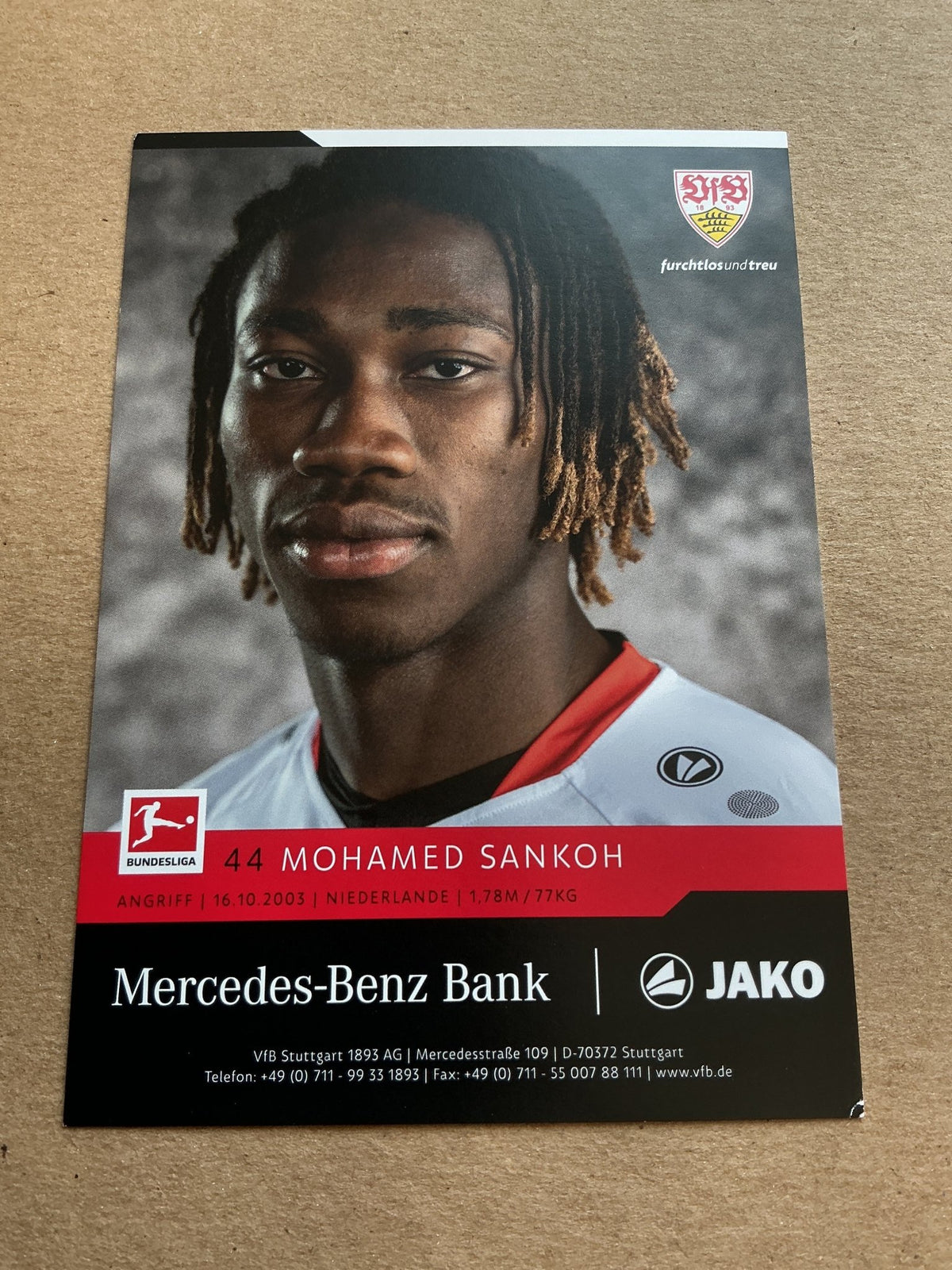 Mohamed Sankoh, Netherlands 🇳🇱 VfB Stuttgart 2021/22 hand signed - Autographs-World