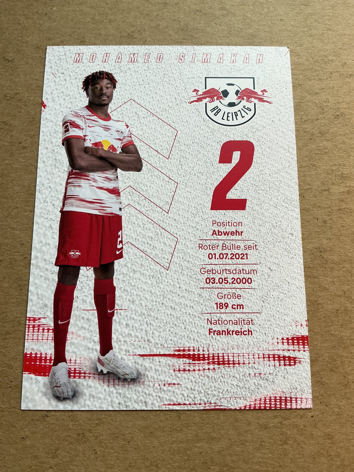 Mohamed Simakan, France 🇫🇷 RB Leipzig 2021/22 hand signed - Autographs-World
