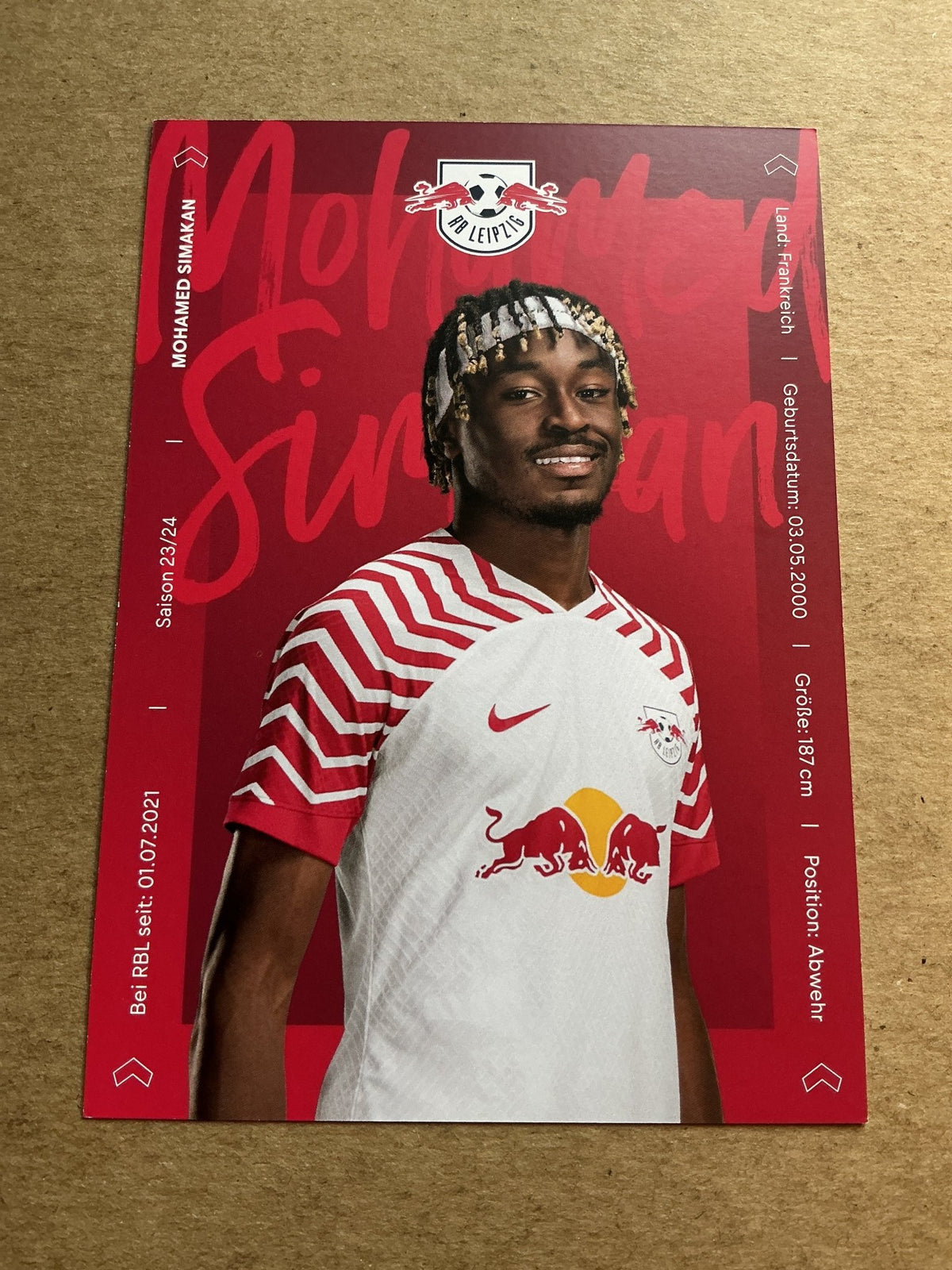 Mohamed Simakan, France 🇫🇷 RB Leipzig 2023/24 hand signed - Autographs-World