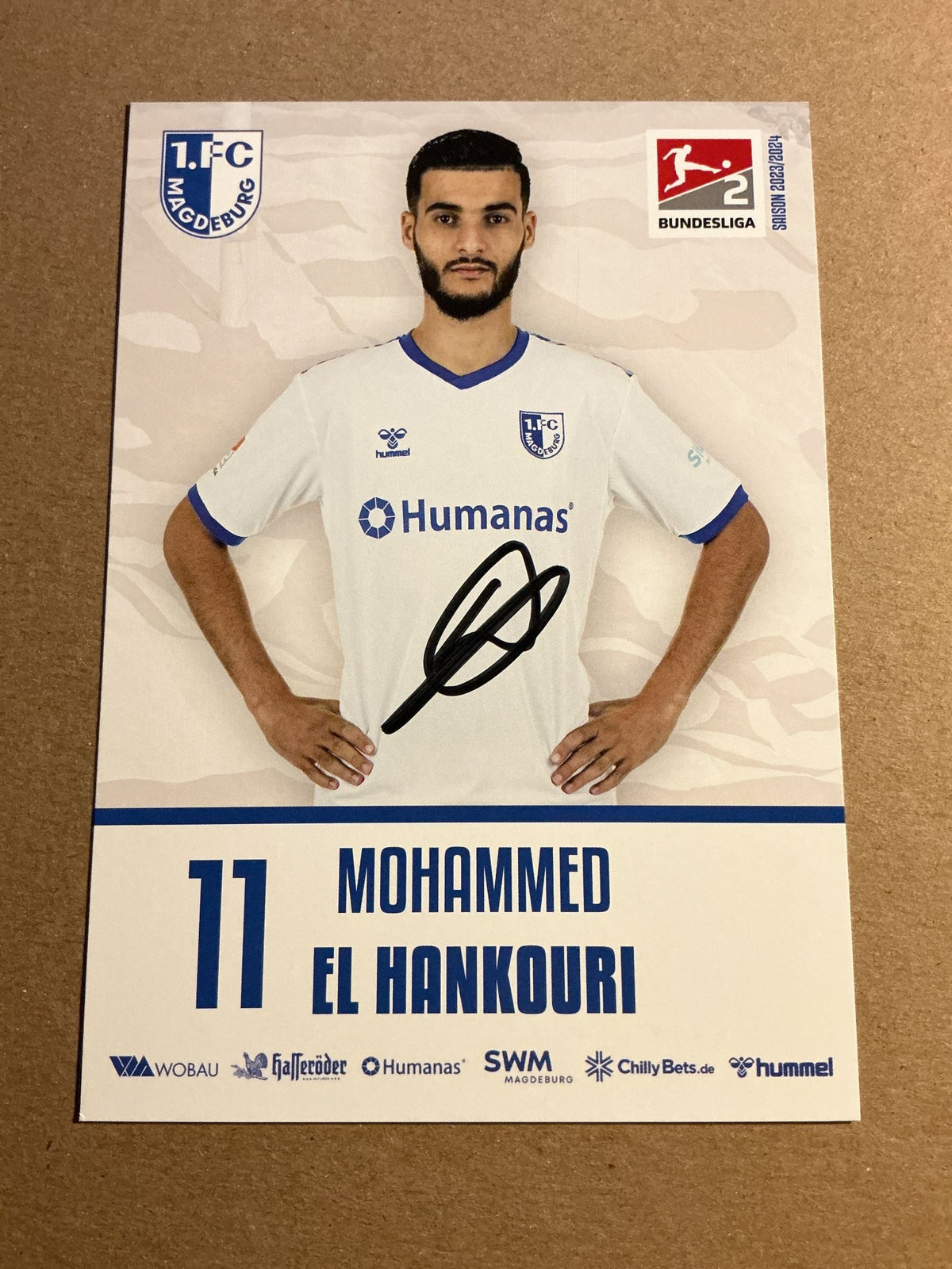 Mohammed El Hankouri, Morocco 🇲🇦 1.FC Magdeburg 2023/24 hand signed - Autographs-World