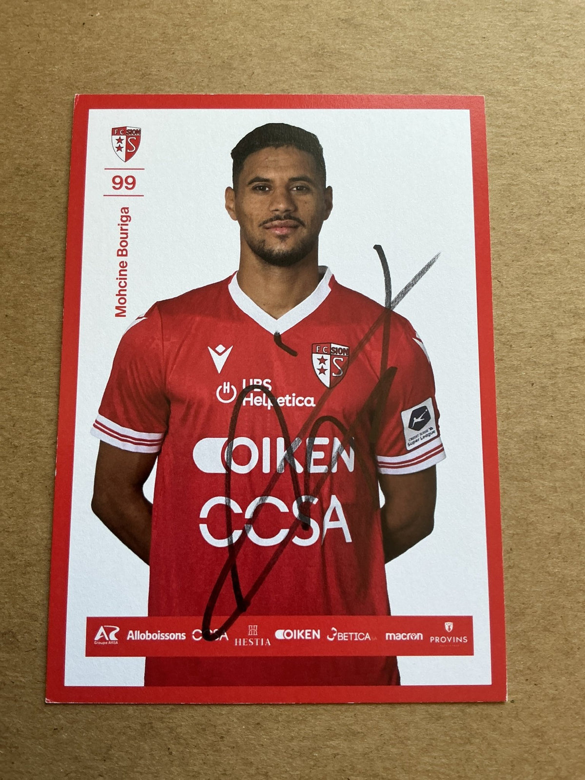 Mohcine Bouriga, Morocco 🇲🇦 FC Sion 2024/25 hand signed - Autographs-World