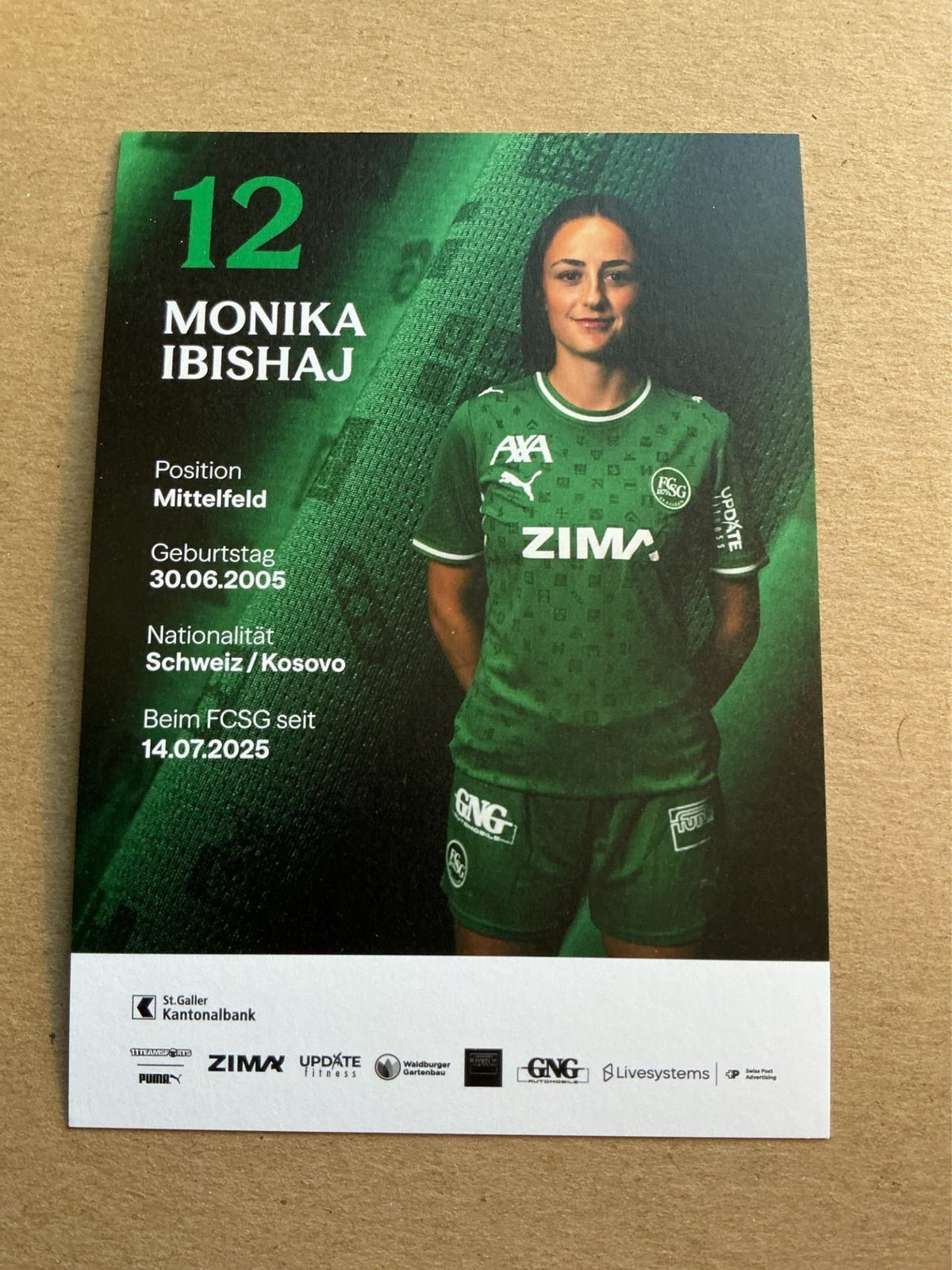 Monika Ibishaj, Switzerland 🇨🇭 FC St. Gallen 2026/27 hand signed - Autographs-World