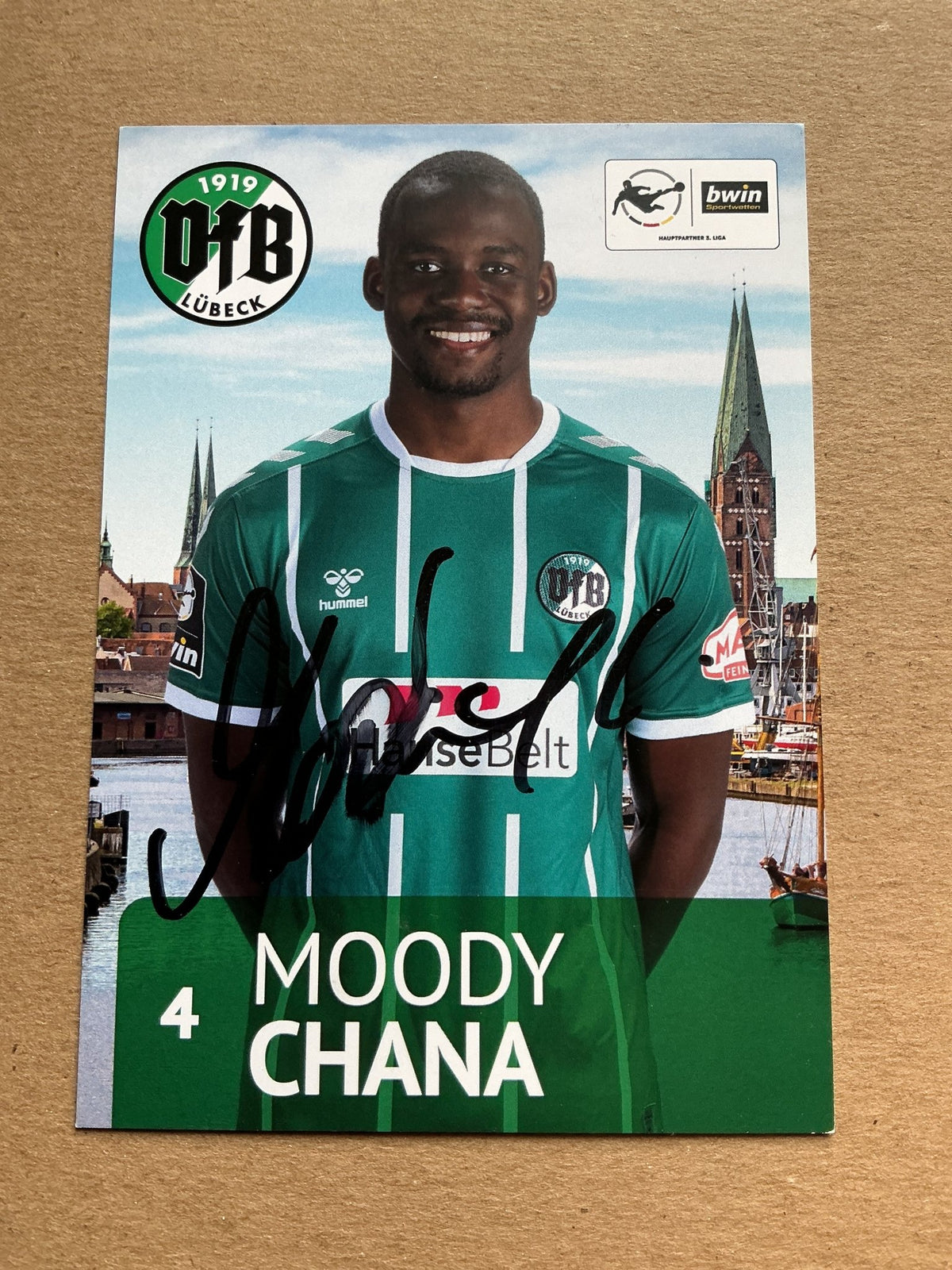 Moody Chana, Germany 🇩🇪 VfB Lübeck 2020/21 hand signed - Autographs-World