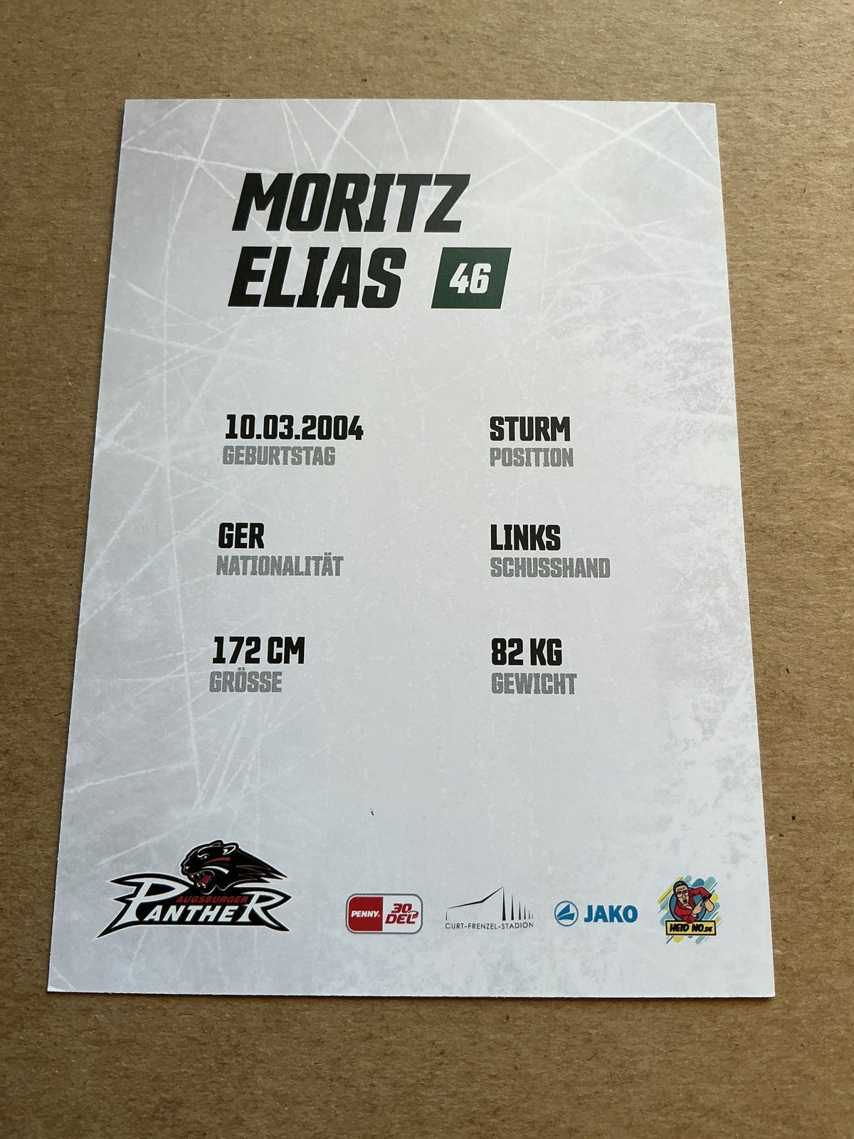 Moritz Elias, Germany 🇩🇪 Augsburg Panther 2023/24 hand signed - Autographs-World