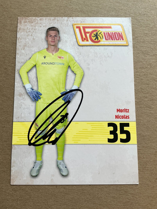 Moritz Nicolas, Germany 🇩🇪 1.FC Union Berlin 2019/20 hand signed - Autographs-World
