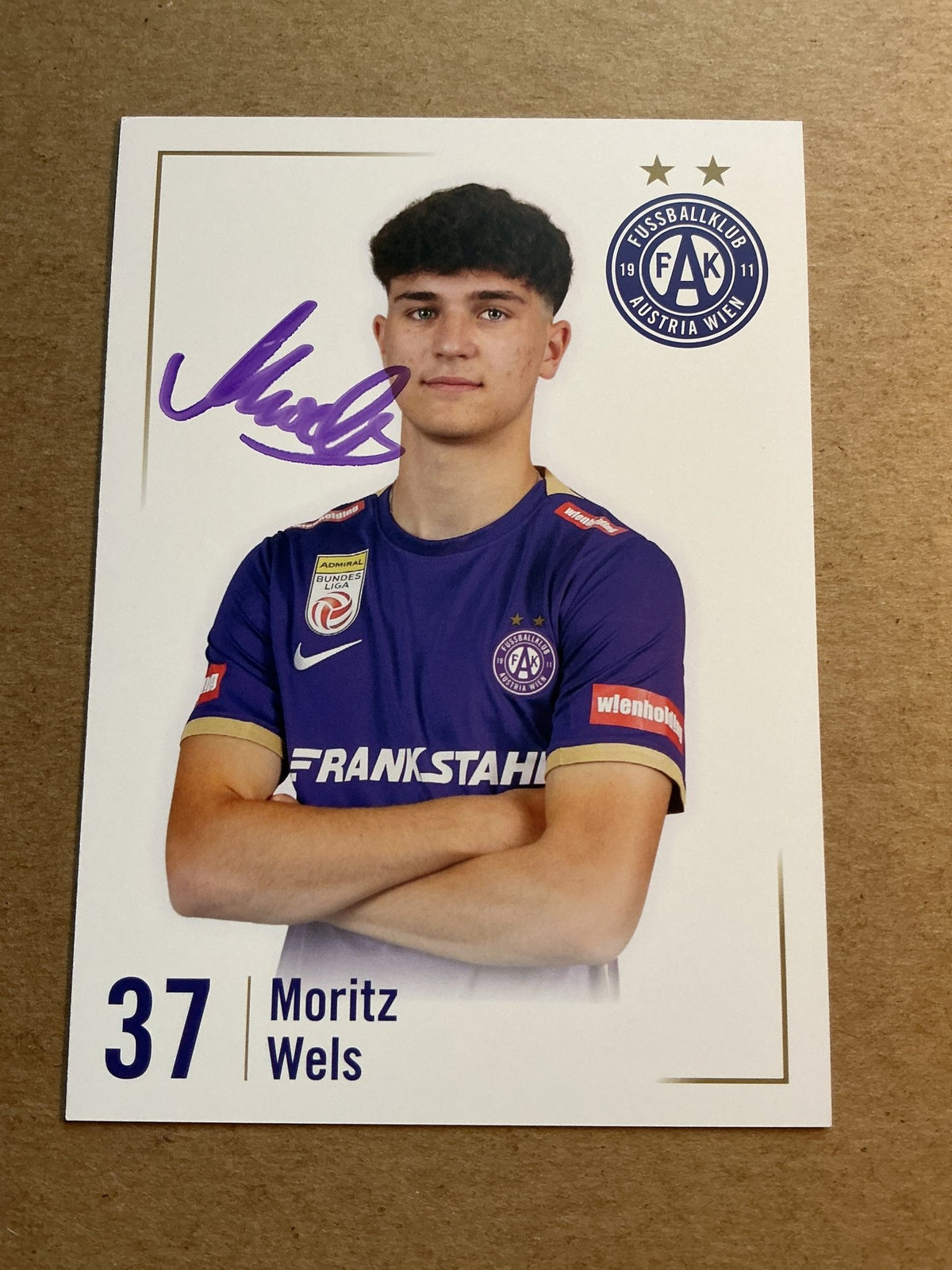 Moritz Wels, Austria 🇦🇹 FK Austria Wien 2023/24 hand signed - Autographs-World