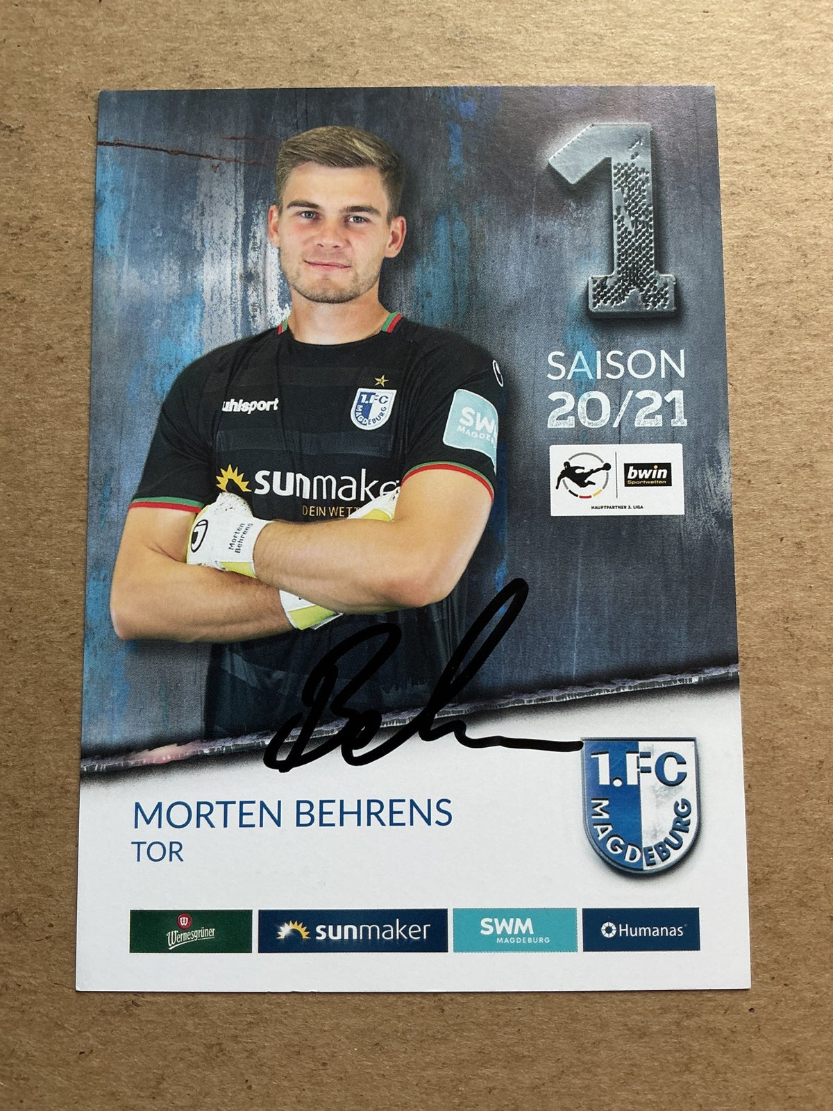 Morten Behrens, Germany 🇩🇪 1.FC Magdeburg 2020/21 hand signed - Autographs-World