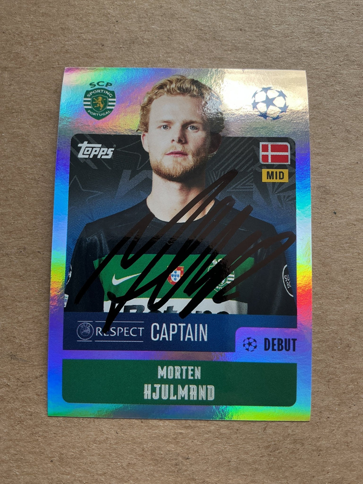 Morten Hjulmand, Denmark 🇩🇰 Sporting CP 2024/25 Topps hand signed - Autographs-World