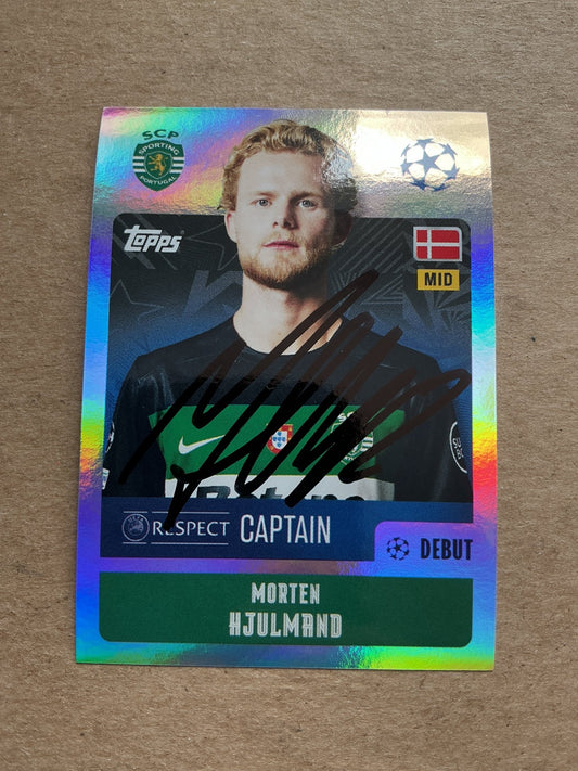 Morten Hjulmand, Denmark 🇩🇰 Sporting CP 2024/25 Topps hand signed - Autographs-World